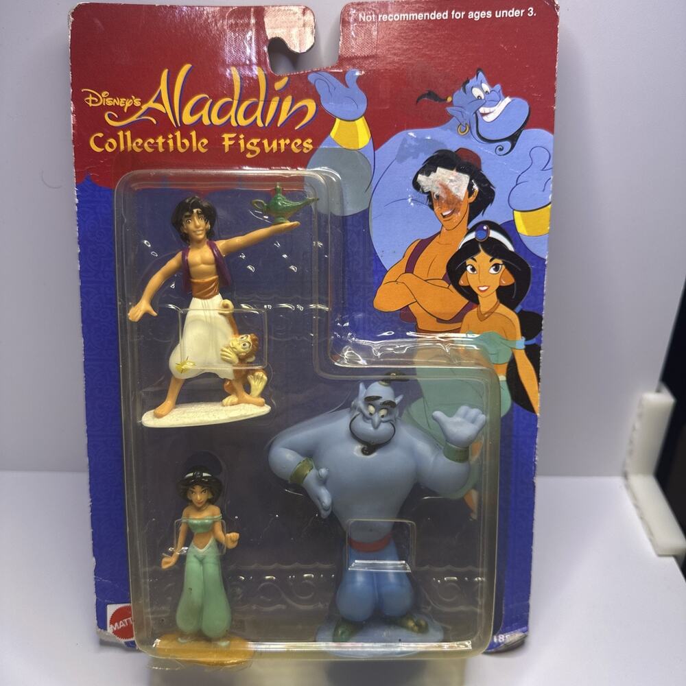 NEW VTG Disney's Aladdin collectible figures Aladdin Jasmine Genie Mattel 1992